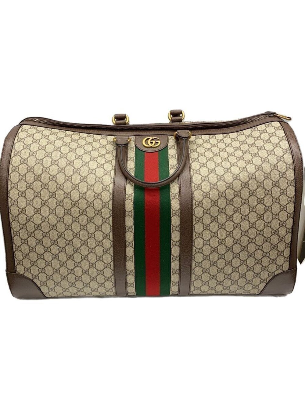 Gucci Savoy Duffle Bag GG Supreme canvas green red Web